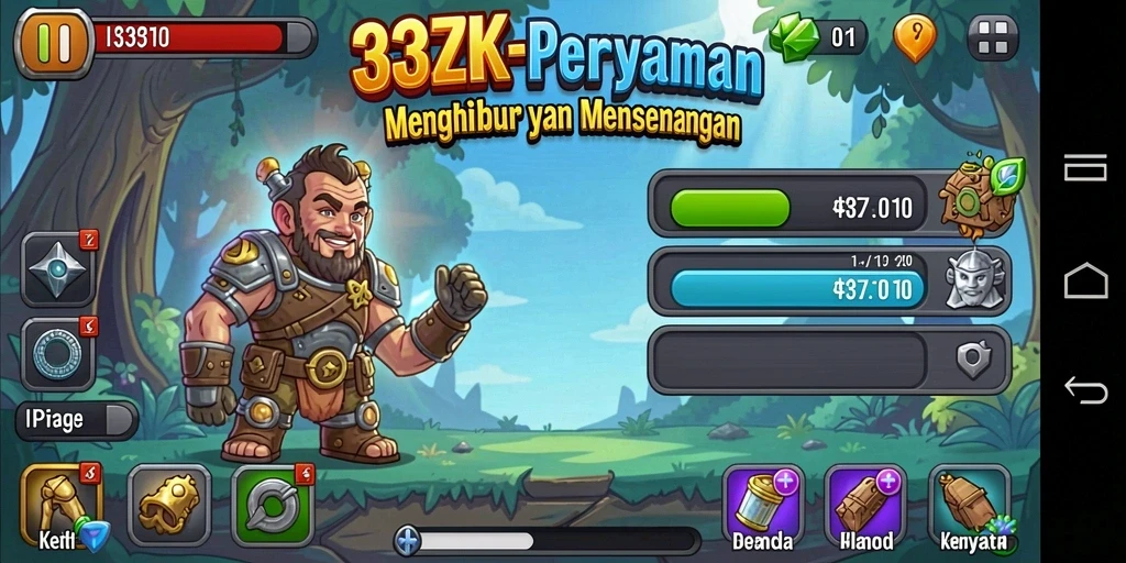 Tampilan gameplay <strong>33ZK</strong> yang menampilkan kemajuan karakter dalam mode Idle.