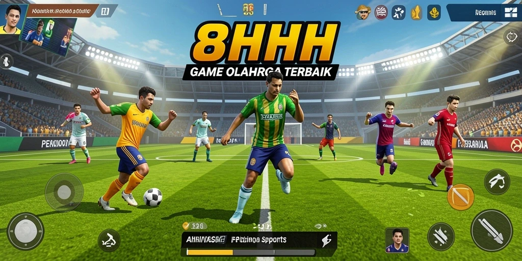 Screenshot gameplay 8HHH menampilkan aksi olahraga yang seru dan dinamis.
