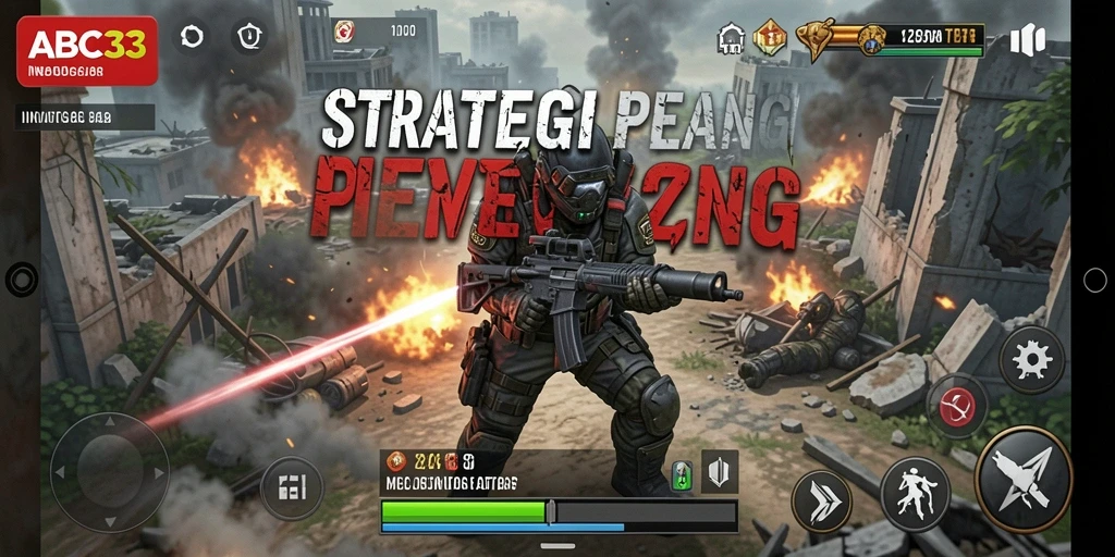Screenshot utama menunjukkan strategi pertempuran yang menegangkan di ABC33.
