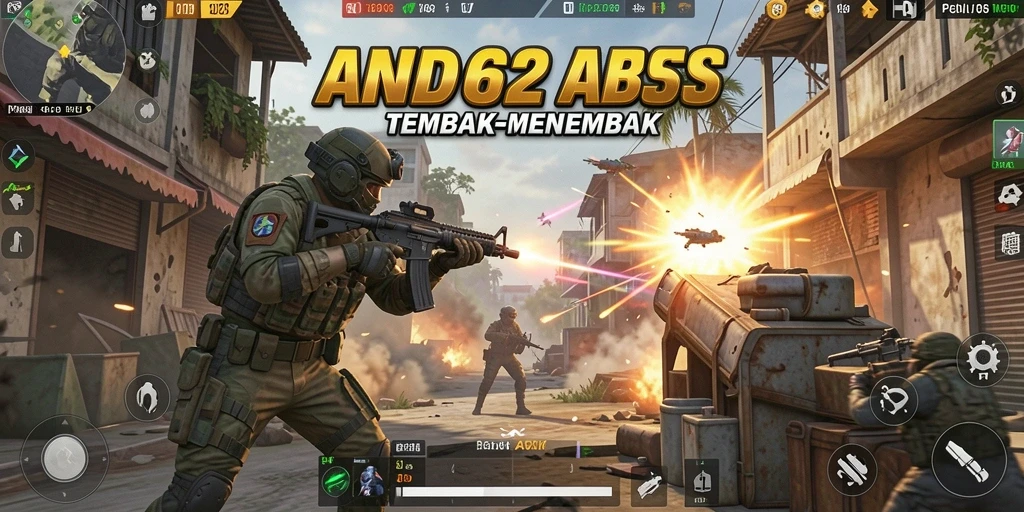 Screenshot gameplay ADG62 menampilkan aksi tembak-menembak yang seru dan mendebarkan.