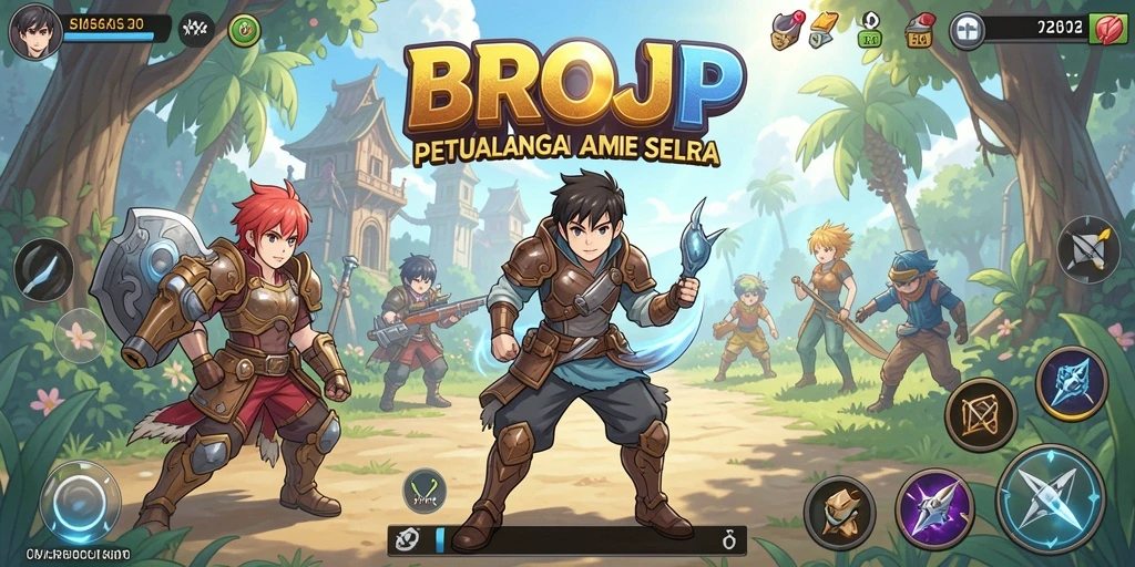 Screenshot gameplay BROJP menampilkan pertarungan seru anime yang mengasyikkan.