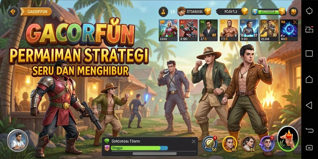 Tangkapan layar utama GACORFUN menunjukkan aksi pertempuran strategi yang menarik.