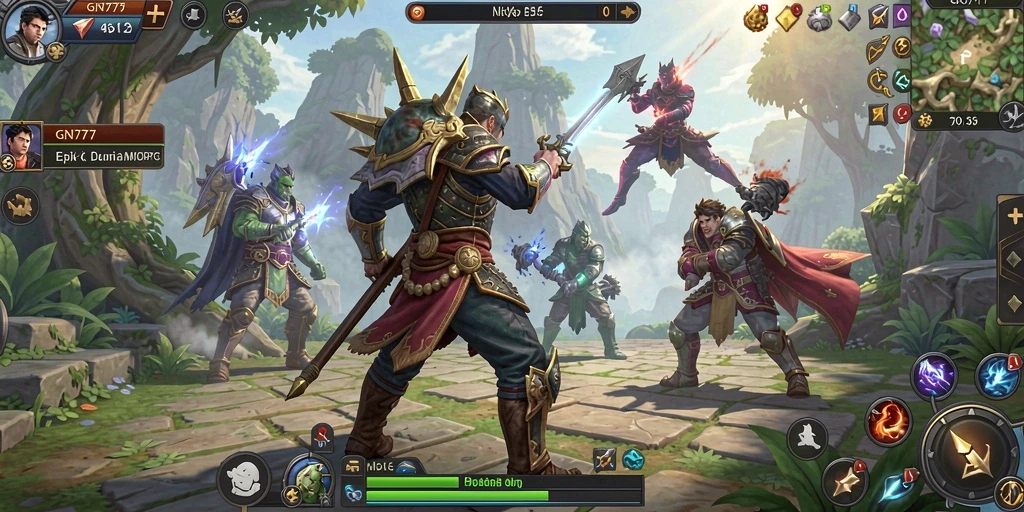 Gameplay GN777 yang mendebarkan dalam dunia MMORPG penuh petualangan.