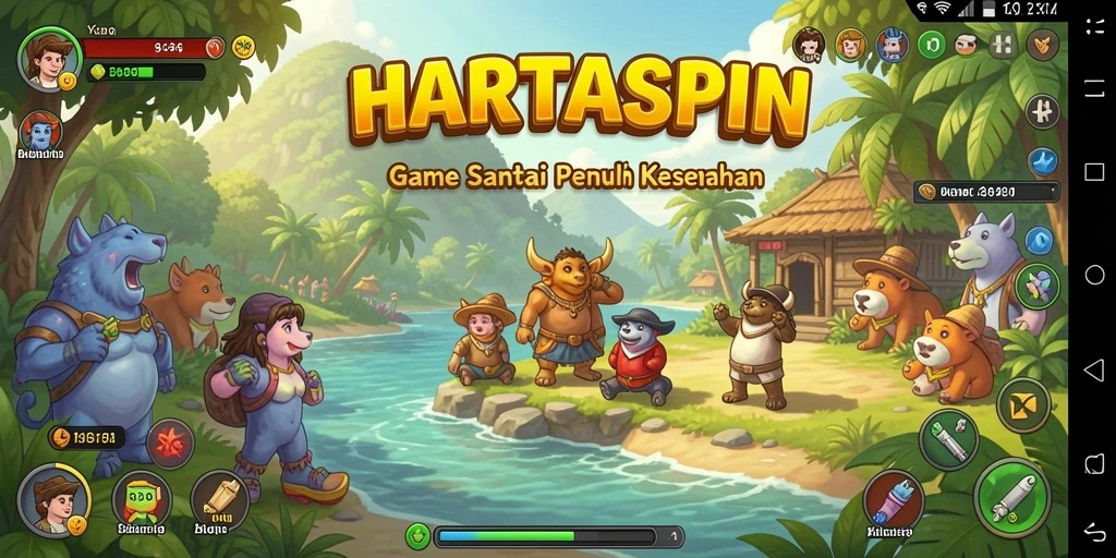 Tangkapan layar dari gameplay seru HARTASPIN yang lucu.