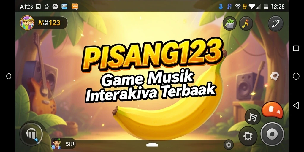 Tangkapan layar PISANG123 yang menunjukkan gameplay musik yang seru.