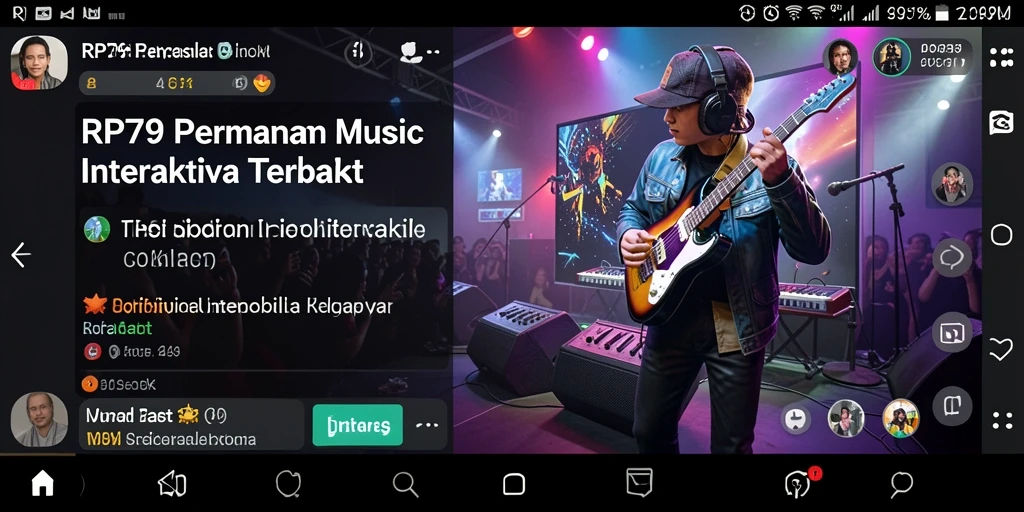 Tangkapan layar gameplay RP79 yang menampilkan elemen musik interaktif.