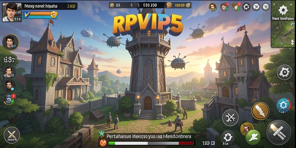 Screenshot RPVIP5 menunjukkan aksi seru dari permainan Tower Defense.