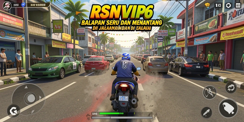Tampilan mendebarkan dari gameplay balap RSNVIP6.