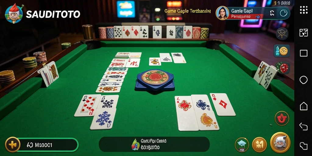 Screenshot gameplay SAUDITOTO menunjukkan serunya permainan Gaple.