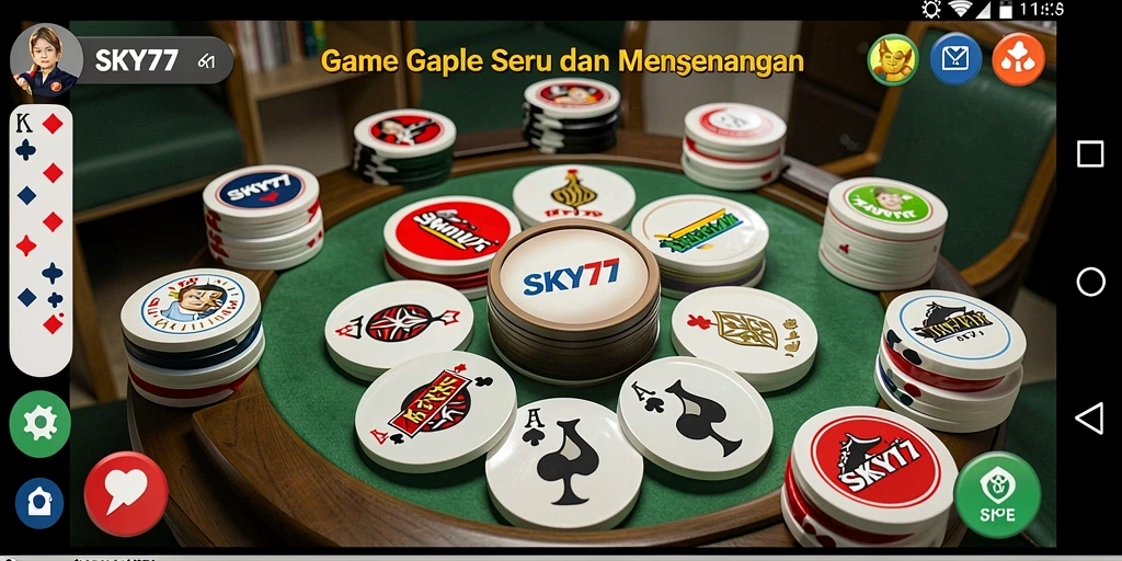 Tampilan gameplay seru dalam permainan Gaple SKY77.