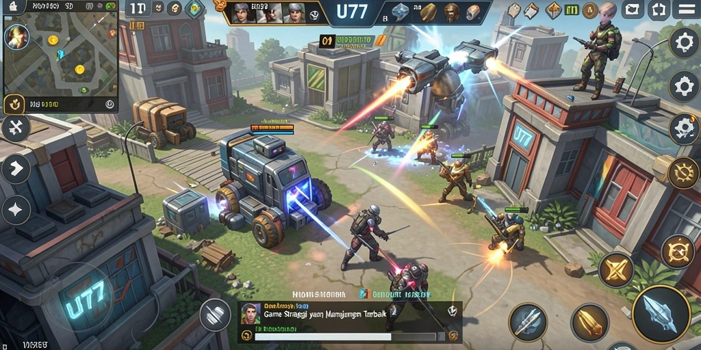 Skrinsut gameplay UT77 menampilkan aksi strategis yang mendebarkan.
