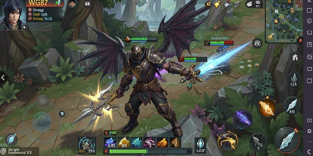 Tampilan gameplay WG87 yang menampilkan pertempuran strategi.